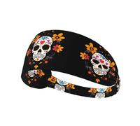 Bandeau de sport élastique WHJSHOP Day of The Dead Stamp Spandex, doux, respirant, séchage rapide