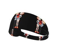 Bandeau de sport élastique WHJSHOP Double la favorabilité Stamp Spandex, doux, respirant, séchage rapide