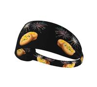 Bandeau de sport élastique WHJSHOP Fireworks Mangue Cookies Stamp Spandex doux, respirant, séchage rapide