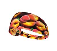 Bandeau de sport élastique WHJSHOP Fresh Peaches Stamp Spandex, doux, respirant, séchage rapide