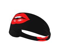 Bandeau de sport élastique WHJSHOP Kiss The Lips Stamp Spandex, doux, respirant, séchage rapide