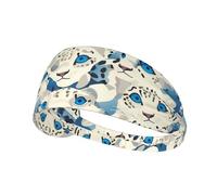 Bandeau de sport élastique WHJSHOP Snow Leopard Stamp Spandex, doux, respirant, séchage rapide