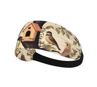 Bandeau de sport élastique XBKGOHA Bird house sur l'arbre imprimé doux, respirant, séchage rapide