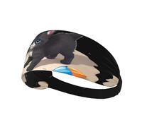 Bandeau de sport élastique XBKGOHA Kitten on the beach imprimé doux, respirant, séchage rapide