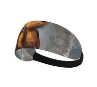 Bandeau de sport élastique XBKGOHA Le petit ours voyage autour du monde imprimé doux, respirant, séchage rapide