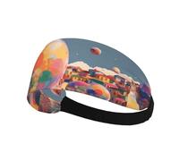 Bandeau de sport élastique XBKGOHA Un monde de bulles coloré imprimé doux, respirant, séchage rapide