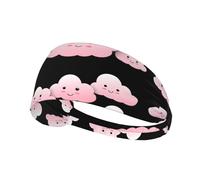 Bandeau de sport élastique YYHHAOFA beaucoup de nuages souriants timides impression doux, respirant, séchage rapide
