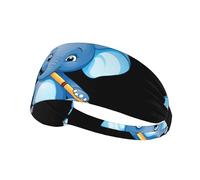 Bandeau de sport élastique YYHHAOFA bébé éléphant jouant de la flûte Motif athlétique pour femme et homme