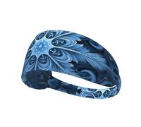 Bandeau de sport élastique YYHHAOFA bleu Noël imprimé flocon de neige doux, respirant, séchage rapide