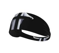 Bandeau de sport élastique YYHHAOFA le fantôme derrière la croix imprimé doux, respirant, séchage rapide