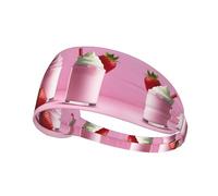 Bandeau de sport élastique YYHHAOFA mignon motif fraise milkshake bande athlétique pour femmes et hommes