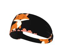 Bandeau de sport élastique YYHHAOFA Petit renard dans les pétales Impression doux, respirant, séchage rapide