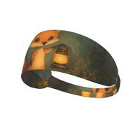 Bandeau de sport élastique YYHHAOFA Petit renard tenant une lanterne Imprimé doux, respirant, séchage rapide