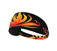 Bandeau de sport élastique YYHHAOFA rouge flamboyant imprimé doux, respirant, séchage rapide