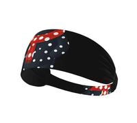 Bandeau de sport élastique YYHWHJDE à pois écharpe noir motif ours doux, respirant, séchage rapide