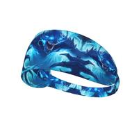 Bandeau de sport élastique YYHWHJDE aux yeux bleus Motif monstre Spandex doux, respirant, séchage rapide