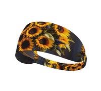 Bandeau de sport élastique YYHWHJDE avec imprimé bouquet de tournesol en élasthanne, doux, respirant, séchage rapide