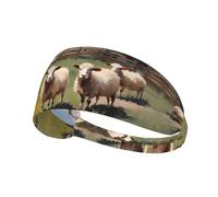 Bandeau de sport élastique YYHWHJDE Beaucoup de Vaches Mignonnes Motif Spandex Doux, Respirant, Séchage Rapide