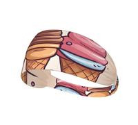 Bandeau de sport élastique YYHWHJDE Cartoon Ice Cream Cône Imprimés Spandex Doux, Respirant, Séchage Rapide