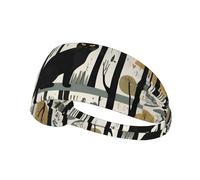 Bandeau de sport élastique YYHWHJDE Cat In The Woods Picture Séchage rapide Évacuation de l'humidité