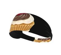 Bandeau de sport élastique YYHWHJDE Cherry Cupcakes Image Séchage rapide Évacuation de l'humidité