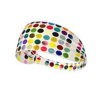Bandeau de sport élastique YYHWHJDE coloré à pois - Séchage rapide - Évacuation de l'humidité