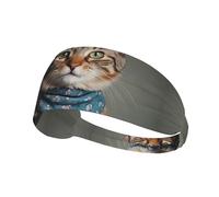 Bandeau de sport élastique YYHWHJDE Demure Cat Picture Séchage rapide Évacuation de l'humidité