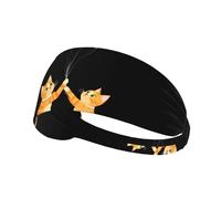 Bandeau de sport élastique YYHWHJDE deux chats jouant avec des ballons imprimés bande athlétique pour femmes et hommes