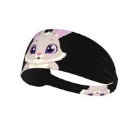 Bandeau de Sport Élastique YYHWHJDE Drôle Imprimé Lapin Violet Spandex Doux, Respirant, Séchage Rapide