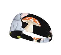 Bandeau de sport élastique YYHWHJDE éléphant assis sur une image de champignon Séchage rapide Évacuation de l'humidité