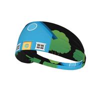 Bandeau de sport élastique YYHWHJDE Little Blue House Picture doux, respirant, séchage rapide
