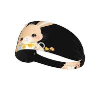 Bandeau de sport élastique YYHWHJDE Little Flower Rabbit Drinking Tea Prints Athletic Band for Women Men