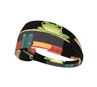 Bandeau de sport élastique YYHWHJDE Little Frog on The Bookshelf Prints Athletic Band for Women Men