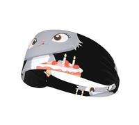 Bandeau de sport élastique YYHWHJDE Little Grey Cat Eating Cake Prints Athletic Band pour femmes, hommes