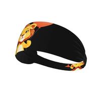 Bandeau de sport élastique YYHWHJDE Little Lion tenant un gros ballon imprimé bande athlétique pour femmes et hommes