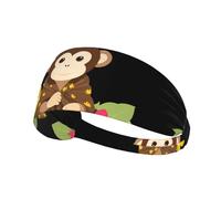 Bandeau de sport élastique YYHWHJDE Little Monkey in a Flower Blanket Prints Spandex, doux, respirant, séchage rapide