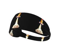 Bandeau de sport élastique YYHWHJDE motif lancement de fusée en élasthanne, doux, respirant, séchage rapide