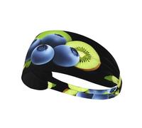Bandeau de sport élastique YYHWHJDE Myrtilles et Kiwi Imprimés Spandex, doux, respirant, séchage rapide