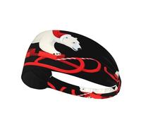 Bandeau de sport élastique YYHWHJDE Ours polaire sur une traîneau, doux, respirant, séchage rapide
