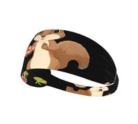 Bandeau de sport élastique YYHWHJDE Petit écureuil cueillant des champignons imprimés élasthanne, doux, respirant, séchage rapide