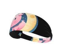 Bandeau de sport élastique YYHWHJDE Porcinet Peeping at The Moon Prints Athletic Band pour femmes et hommes