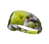 Bandeau de sport élastique YYHWHJDE Rafraîchissant Vert Prune Boisson Image Séchage Rapide Évacuation de l'humidité