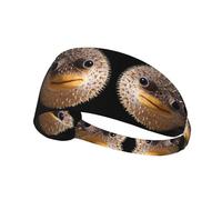 Bandeau de sport élastique YYHWHJDE rond motif poisson-globe en élasthanne, doux, respirant, séchage rapide