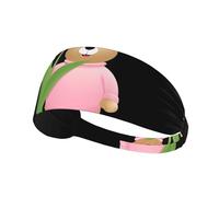 Bandeau de sport élastique YYHWHJDE rose tulipe ours image doux, respirant, séchage rapide