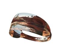 Bandeau de sport élastique YYHWHJDE Source d'eau dans le désert Motif Séchage rapide Évacuation de l'humidité