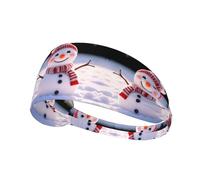 Bandeau de sport élastique YYHWHJDE souriant imprimé bonhomme de neige élasthanne, doux, respirant, séchage rapide
