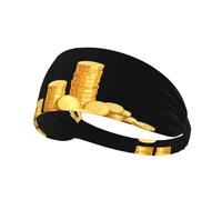 Bandeau de sport élastique YYHWHJDE Stacks of Gold Coins Prints Athletic Band pour femmes, hommes