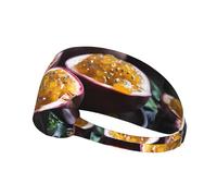 Bandeau de sport élastique YYHWHJDE Sweet and Sour Passion Fruit Imprimés Spandex doux, respirant, séchage rapide