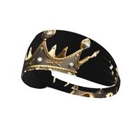 Bandeau de sport élastique YYHWHJDE The King Crown Pattern Spandex, doux, respirant, séchage rapide