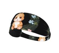 Bandeau de sport élastique YYHWHJDE timide imprimé lapin à longues oreilles en élasthanne, doux, respirant, séchage rapide